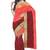Coral pink & maroon zari saree