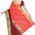 Coral pink & maroon zari saree