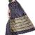 Navy blue floral zari saree