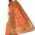 Peach orange zari border saree