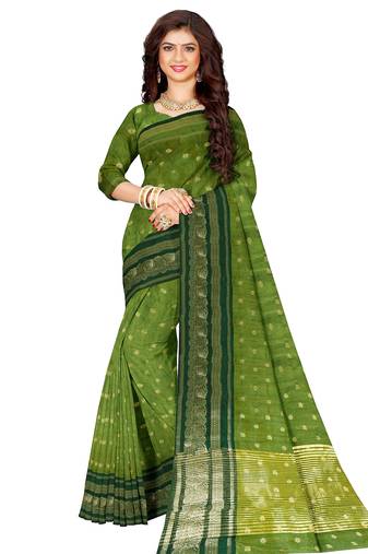 Leaf green traditional saree