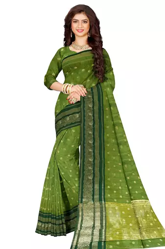Leaf green traditional saree