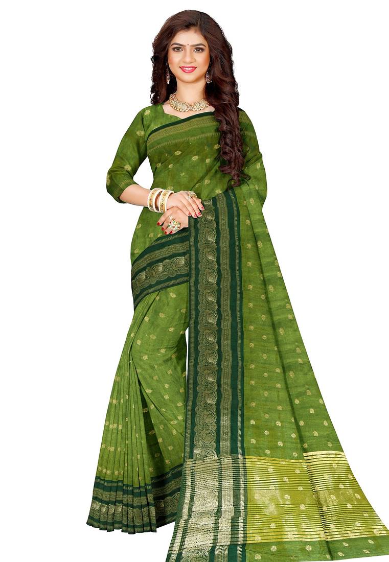 Leaf green traditional saree