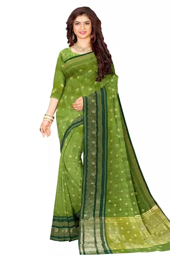 Leaf green traditional saree