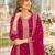 Red fox georgette semi stitched suit with embroidery & sequence work