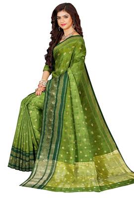 Leaf green traditional saree 3