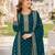 Emerald fox georgette semi stitched suit with embroidery & sequence work