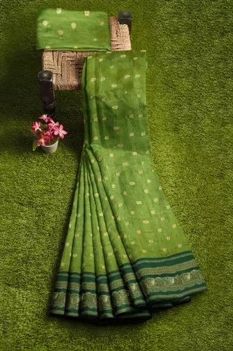 Leaf green traditional saree