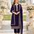 Violet fox georgette semi stitched suit with embroidery & sequence work
