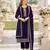 Violet fox georgette semi stitched suit with embroidery & sequence work