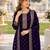 Violet fox georgette semi stitched suit with embroidery & sequence work