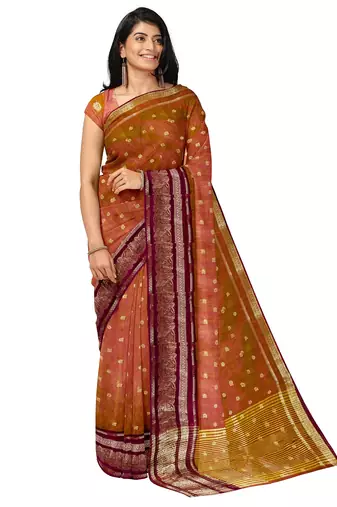 Dusty rose zari saree