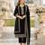 Black fox georgette semi stitched suit with embroidery & sequence work