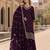 Wine faux georgette semi stitched suit with embroidery work