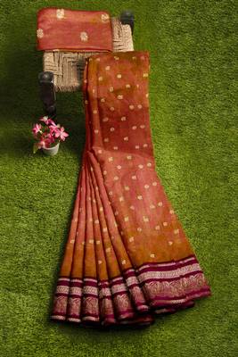 Dusty rose zari saree 4
