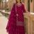 D red faux georgette semi stitched suit with embroidery work