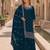 Teal faux georgette semi stitched suit with embroidery work