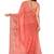 Coral pink embroidered saree