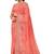 Coral pink embroidered saree