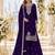Violet faux georgette semi stitched suit with embroidery & sequence work