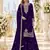 Violet faux georgette semi stitched suit with embroidery & sequence work