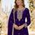 Violet faux georgette semi stitched suit with embroidery & sequence work