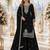 Black faux georgette semi stitched suit with embroidery & sequence work