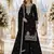 Black faux georgette semi stitched suit with embroidery & sequence work