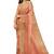 Peach gold checked saree
