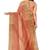 Peach gold checked saree