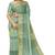 Sea green gold checked saree