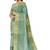Sea green gold checked saree