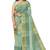 Sea green gold checked saree