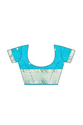 Sky blue printed saree 5