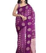 Royal purple printed saree