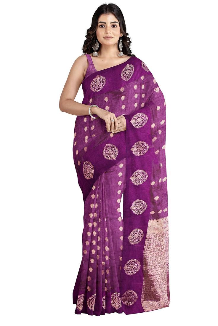 Royal purple printed saree