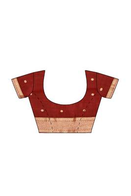 Deep maroon printed saree 5