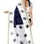 Navy blue & white printed saree