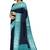 Navy blue aqua border saree