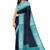 Navy blue aqua border saree