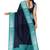 Navy blue aqua border saree
