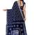 Indigo blue batik printed saree