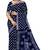 Indigo blue batik printed saree