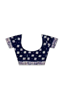 Indigo blue batik printed saree 5