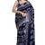 Navy blue batik art saree