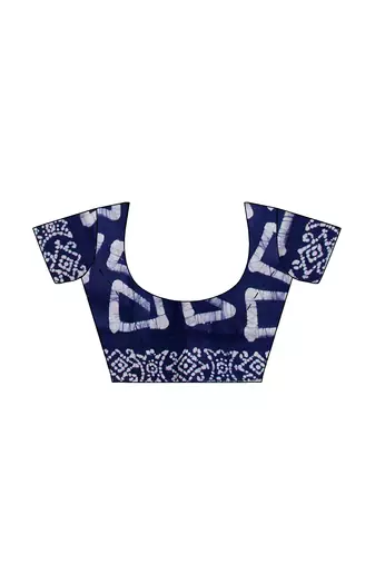 Navy blue batik art saree