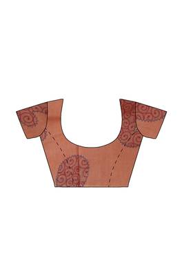Light coffee paisley printed saree 5