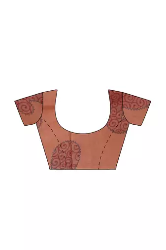 Light coffee paisley printed saree