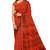 Red traditional floral printed saree