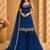 Blue colour faux georgette embroidered sharara suit with dupatta